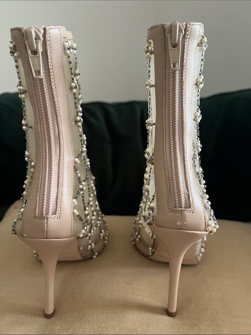 NIB Oscar de la Renta Pearlette Embroidered Booties - Size 37.5 - Picture 8 of 14